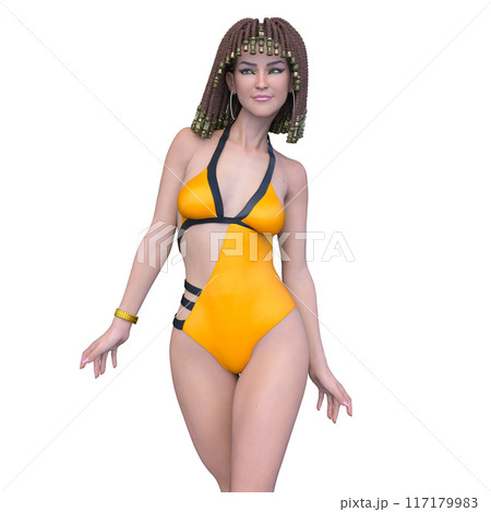 クレオパトラメイクの水着姿の女性 117179983