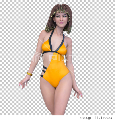 クレオパトラメイクの水着姿の女性 117179983
