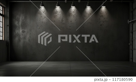 empty room with concrete wall and floor empty room with concrete wall and floor 117180590