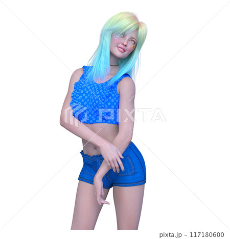 ショートパンツの女性 ショートパンツの女性 117180600