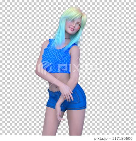 ショートパンツの女性 ショートパンツの女性 117180600