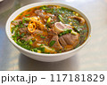 Bowl of traditional and famous Vietnamese noodle dish - Bun Bo Hue 117181829