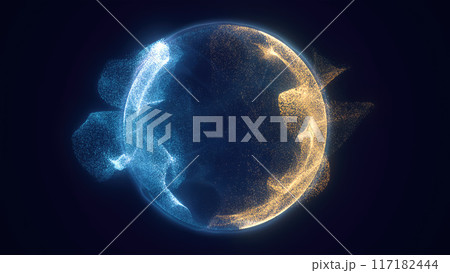 Abstract colored bright glowing background with a sphere core atom energy burning ball circle made of waves of energy rays and plasma with light Abstract colored bright glowing background with a sphere core atom energy burning ball circle made of waves of energy rays and plasma with light 117182444