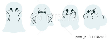 表情豊かなハロウィンおばけ 117182836