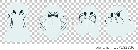 Expressive Halloween ghosts 117182836
