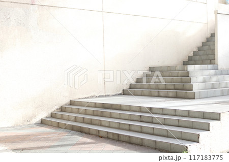 Gray cement stairs and floors. Gray cement stairs and floors. 117183775