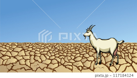 Dry cracked earth. Vector drawing Dry cracked earth. Vector drawing 117184124