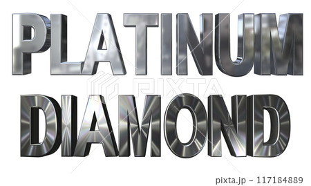 3DCG立体文字「プラチナ,ダイヤモンド」PLATINUM,DIAMOND 117184889