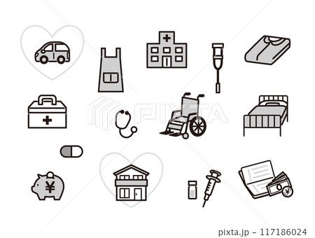 保険に関するアイコンのセット 117186024