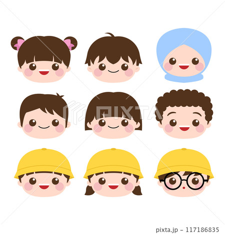 Cute children head collection Cute children head collection 117186835
