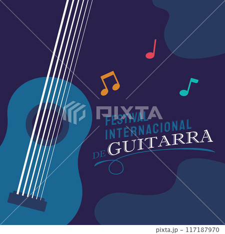 Vector illustration of International Guitar Festival social media feed template 117187970