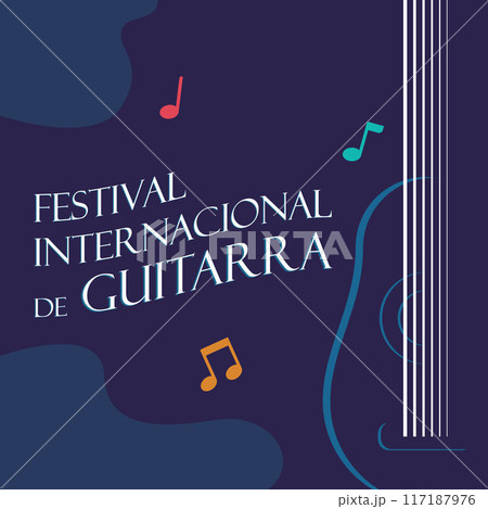 Vector illustration of International Guitar Festival social media feed template 117187976