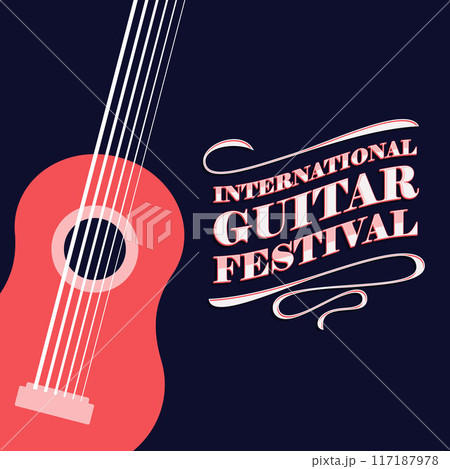 Vector illustration of International Guitar Festival social media feed template 117187978