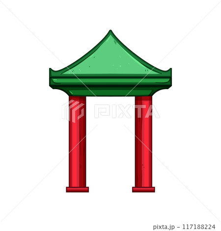 gate pagoda roof cartoon vector illustration gate pagoda roof cartoon vector illustration 117188224