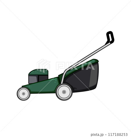 spring lawn mower cartoon vector illustration 117188253