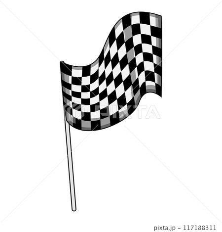 competition finish flag cartoon vector illustration 117188311