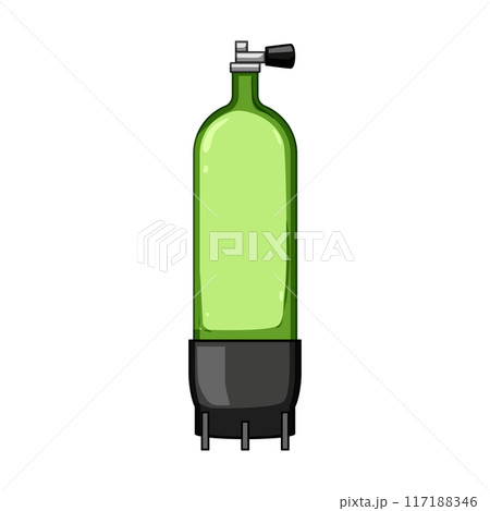 diver diving cylinder cartoon vector illustration 117188346