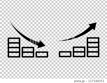 Rise and fall icon 117188351