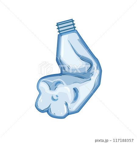 pet crumpled plastic bottle cartoon vector illustration pet crumpled plastic bottle cartoon vector illustration 117188357