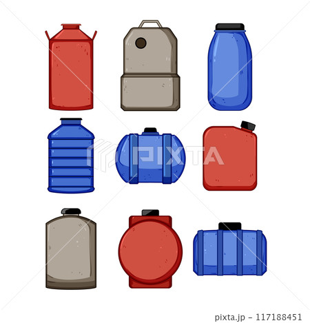 plastic tank set cartoon vector illustration plastic tank set cartoon vector illustration 117188451