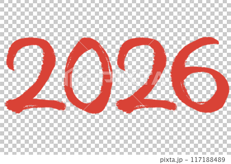 Illustration of the number 2026 drawn with a brush stroke Illustration of the number 2026 drawn with a brush stroke 117188489