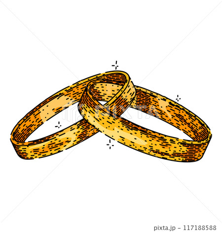 golden ring wedding sketch hand drawn vector golden ring wedding sketch hand drawn vector 117188588
