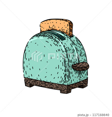 toaster kitchen utensil retro sketch hand drawn vector toaster kitchen utensil retro sketch hand drawn vector 117188640