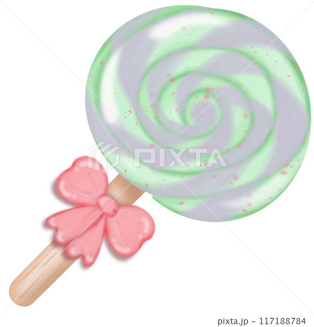 Cute candy and lollipops is cartoon hand drawn style, colorful,with ribbon pastel. Cute candy and lollipops is cartoon hand drawn style, colorful,with ribbon pastel. 117188784