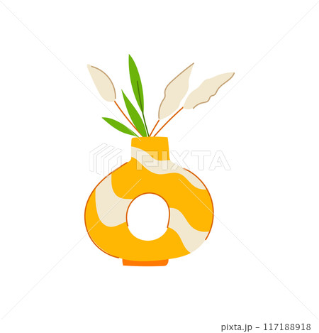 decor vase flower cartoon vector illustration 117188918