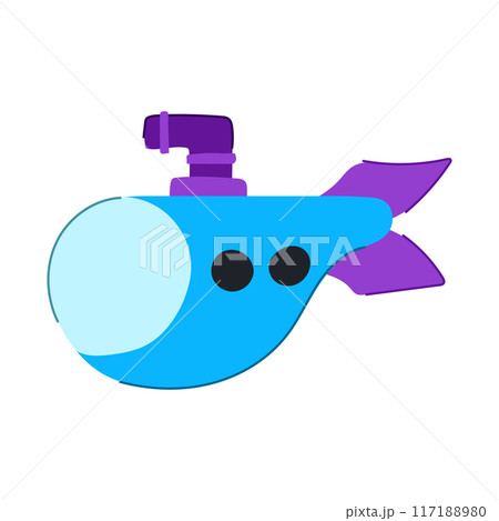 bathyscaphe submarine cartoon vector illustration 117188980