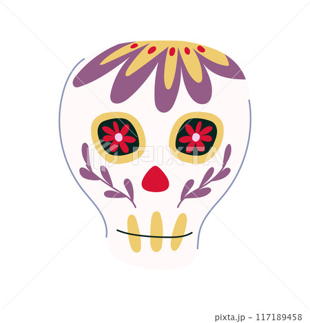 halloween dead day skull cartoon vector illustration halloween dead day skull cartoon vector illustration 117189458