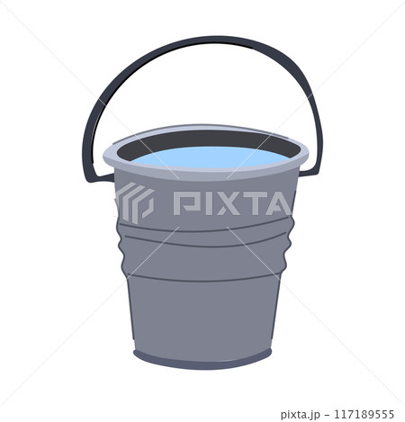 metal bucket water cartoon vector illustration 117189555