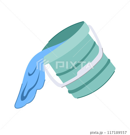 blue bucket water cartoon vector illustration blue bucket water cartoon vector illustration 117189557