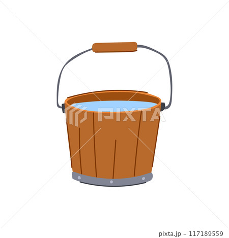 plastic bucket water cartoon vector illustration 117189559