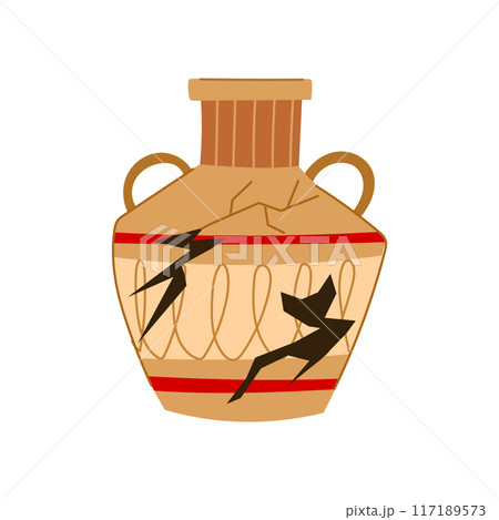 vessel broken antique pot cartoon vector illustration 117189573