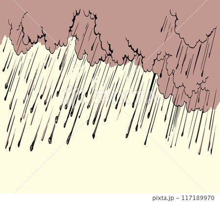 Vector drawing. Heavy rain with hail 117189970
