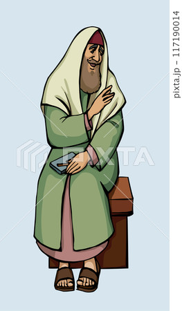 Vector drawing. Old jewish man 117190014