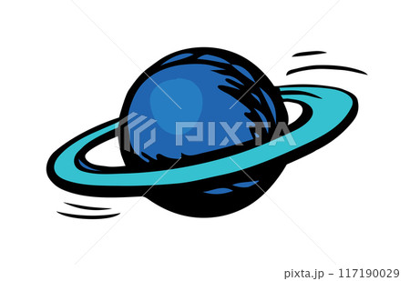 Vector drawing. Big planet in the sky 117190029