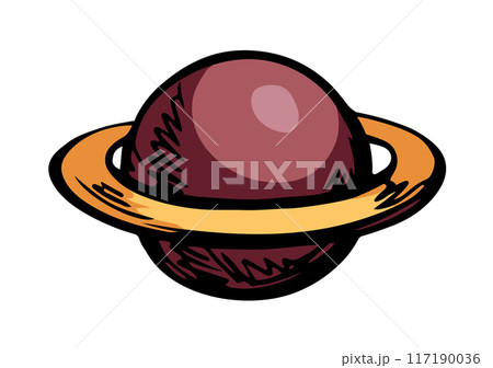 Vector drawing. Big planet in the sky Vector drawing. Big planet in the sky 117190036