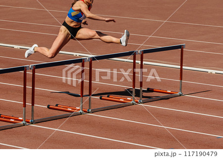 100 meter hurdles race is leading female athlete 100 meter hurdles race is leading female athlete 117190479