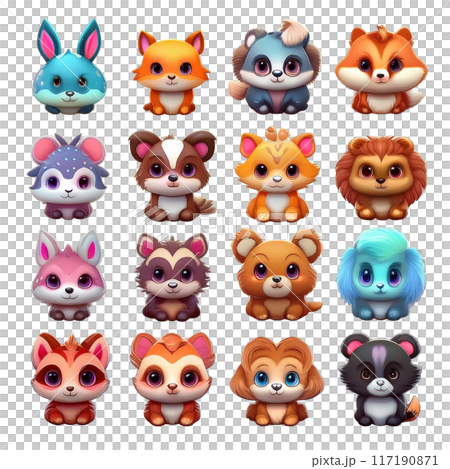 Various animal illustration set_3D Various animal illustration set_3D 117190871