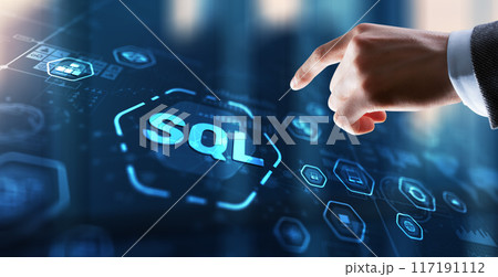 SQL Structured Query Language. Technology concept. Icon virtual screen SQL Structured Query Language. Technology concept. Icon virtual screen 117191112
