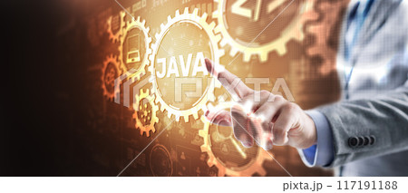 Java programming language web development concept. Technology Internet concept Java programming language web development concept. Technology Internet concept 117191188