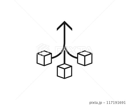 Centralized, consolidation icon. Vector illustration. 117191691