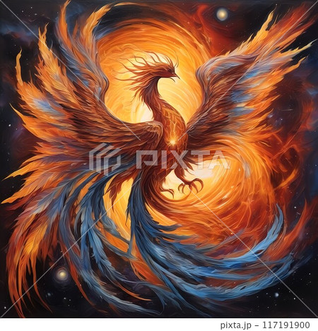 「壮麗なるフェニックス - 再生と希望のシンボル、幻想的な炎の翼」井上軟太郎 「壮麗なるフェニックス - 再生と希望のシンボル、幻想的な炎の翼」井上軟太郎 117191900