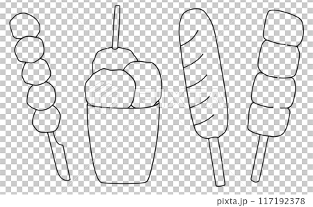Loose and simple food menu meat set line drawing Loose and simple food menu meat set line drawing 117192378