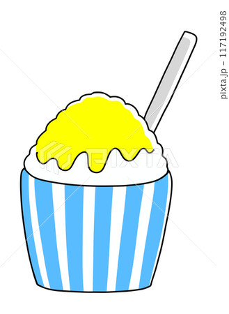 ゆるめシンプルかき氷 ベタ塗り ゆるめシンプルかき氷 ベタ塗り 117192498