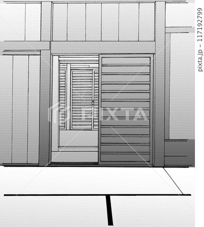 漫画風ペン画イラスト　和風_室内 117192799