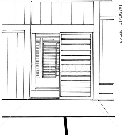 漫画風ペン画イラスト　和風_室内 117192801