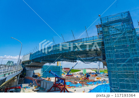 大阪市北区 阪神高速淀川左岸線 工事中の豊崎ジャンクション 大阪市北区 阪神高速淀川左岸線 工事中の豊崎ジャンクション 117193364